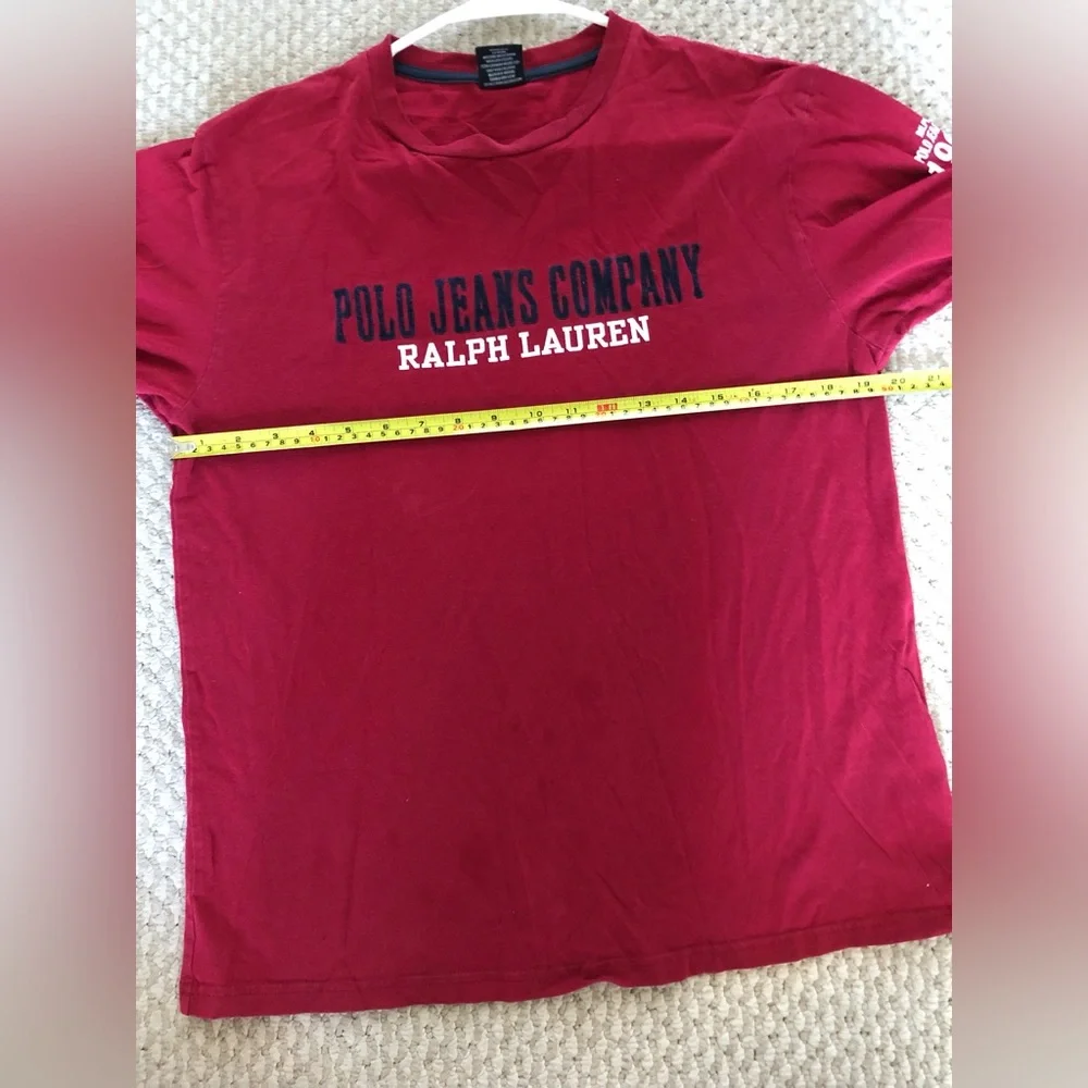Ralph Lauren Polo Jeans Company Vintage Boys Red Long-Sleeve Crew Tee Size Large